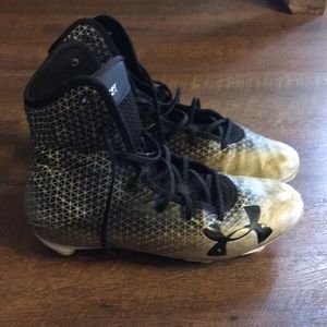 UA hightop football cleats
